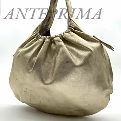 【B4745】 ANTEPRIMA アンテプリマ トートバッグ レザー ゴールド ギャザー 肩掛け ワンショルダー メタリックカラー
