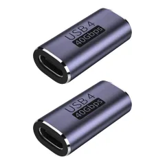 USB 変換アダプター メス to メス Type-c 延長 タイプc 延長 40Gbps 高速データ転送 デバイスに対応 延長コネクタ 100W急速充電/8K@60Hz映像出力 アダプタの両端を接続して使用します 2個セット