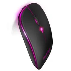 マウス 静音 無線 【極薄静音設計】 3段DPI＆7色LED 省電力ワイヤレスマウス 高感度 軽量 小型 左右対称型 USB充電式 簡単接続 携帯便利 Mac/Windows/PC対応