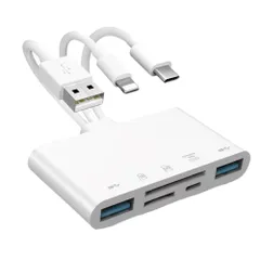 PreQuoro 3in1 SDカードリーダー Phone/Type-C/USB対応｜OTG機能 写真・動画転送 設定不要