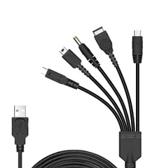 HSEUOPV 5 in 1 USB充電ケーブル互換性がある任天堂ds lite/wii u/new 3ds（XL/LL）、2ds、dsi（XL/LR）、nds/gameboy advance SP、psp 1000 2000 3000 3000（3 ...