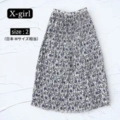 X-girl 花柄プリーツスカート M ロング フレア 総柄のサムネイル