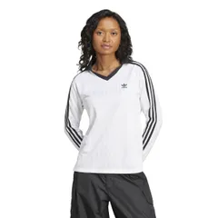 [アディダス オリジナルス] adidas Originals/アディカラー フットボール ジャカード Vネック 長袖ポロシャツ ホワイト J/M [ホワイト] [M]