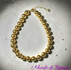 ボールチェーンネックレス　ゴールド　大　小