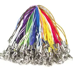 サムコス 100本セット ストラップ カニカン フック付き DIY 手つくり 自作 金具 アクセサリ パーツ 使用 USBメモリ (A,ミックスカラー100本)