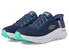 スケッチャーズ レディース シューズ スニーカー SKECHERS Arch Fit 20 Easy Chic Hands Free SlipIns Navy Turquoise ネイビー