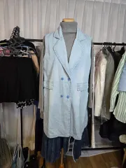 デニム ロング ベスト ジャケット