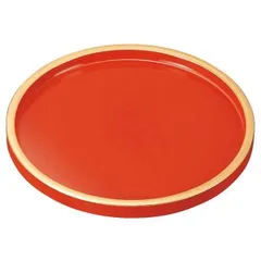 8寸 DX丸盆/トレー 〔朱天金 A〕 直径240mm×20mm 日本製 〔和食 レストラン 居酒屋 店舗 お店〕