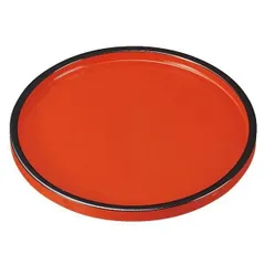 8寸 DX丸盆/トレー 〔朱天黒 A〕 直径240mm×20mm 日本製 〔和食 レストラン 居酒屋 店舗 お店〕