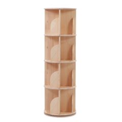 回転式本棚 4段 木製 ナチュラルウッド - メルカリ