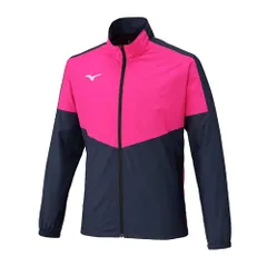 新品 [ミズノ] トレーニングウェア ウィンドブレーカージャケット 撥水 防風 32MEC120 ユニセックス ピンクグロー×ディープネイビー XL