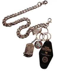 バイカー ストリート カラビナ チェーン ウォレットチェーン イーグル リング パンクキーチェーン ビンテージ シルバー [sistemirio]