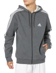 adidas エッセンシャルズ フリース スリーストライプス フルジップパーカー [(IJ6492)オリーブストレータ] [L]