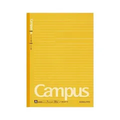 (まとめ) コクヨ キャンパスノート(ドット入り罫線・カラー表紙) セミB5 A罫 30枚 黄 ノ-3CAT-Y 1冊 〔×100セット〕