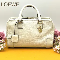 訳あり✨ロエベ　アマソナ23 ハンドバッグ　ミニボストン ショルダーバッグ　オフホワイト　レザー　2way