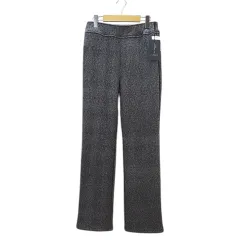 ラ・イマージュ la IMAGE ストレートパンツ L 杢グレー系 裏起毛 ストレッチ タグ付き