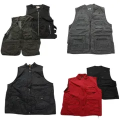 古着卸 まとめ売り ライトベスト 6枚セット (メンズ 3XL /4XL ) メッシュ素材 フルジップ スタンドカラー マルチポケット 中古 古着 ND9028