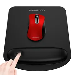 人間工学リストレストマウスパッド メモリーフォーム 手首痛み緩和 滑り止め PU ベース 安定操作感 長時間使用 OK クラシックブラック