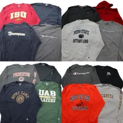 古着卸 まとめ売り チャンピオン Champion 長袖Tシャツ 16枚セット (メンズ XL ) カレッジ風 三段ロゴ フーディー 中古 古着 ND9086