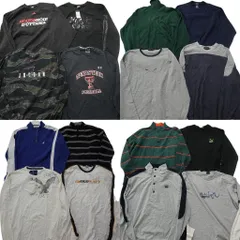 古着卸 まとめ売り ブランドMIX 長袖Tシャツ 16枚セット (メンズ 2XL /3XL /4XL ) ジョーダン アディダス ノーティカ 中古 古着 ND9167