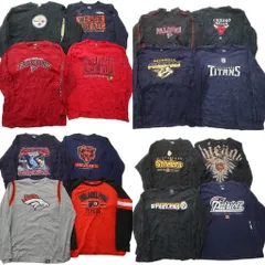 古着卸 まとめ売り プロチーム 長袖Tシャツ 16枚セット (メンズ XL ) NFL NHL MLB NBA ブルズ タイタンズ スティーラーズ 中古 古着 ND9243