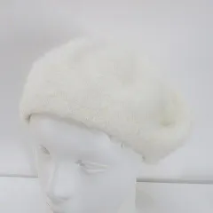 メゾンクルール Maison Couleur ベレー帽 帽子 白系 ホワイト 毛 ウール 無地