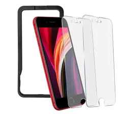 つや消し さらさら アンチグレア 液晶保護フィルム 4.7インチ対応 8/7用 気泡ゼロ iPhone iPhone 指紋防止 SE第2世代 / ガイド枠付き SE第3世代 ガラスフィルム 貼り付け簡単 【2枚入り】