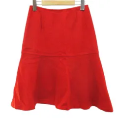 アナイ ANAYI 膝丈 フレアスカート 36 オレンジ 無地 裏地 日本製