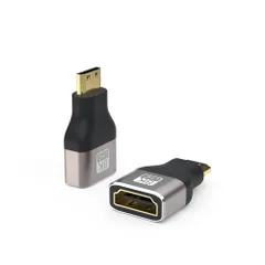YFFSFDC Mini HDMI to HDMI 変換 アダプタ 8K 60HzHzMini (オス) to (メス) 変換アダプタ 金メッキコネクタ 伝送安定 ラップトップ/カメラ/ノートPCなどデバイス対応 2個入り