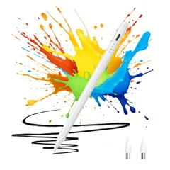 タッチペン 【全機種対応 急速充電】スタイラスペン ipad ペン 超高精度 極細 アップルペンシル互換ペン 軽量・耐摩耗性 誤ON/OFF防止/電池残量表示/傾き検知/二重磁気吸着 2つ交換用ペン先 iPad・iPhone・Android・スマホ・ ...