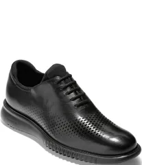 コールハーン メンズ シューズ ドレスシューズ オックスフォード レザー Cole Haan Mens 2ZEROGRAND Perforated Leather Laser Cut Oxfords BlackBlack ブラック
