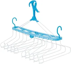 ワイヤー マイランドリー2 ブルー ハンガー 10連ハンガー 物干し 傾かず 洗濯 干せる