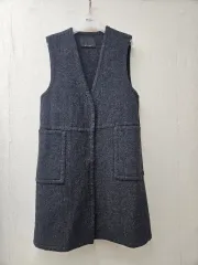 ミダン カシミアウール 100% ベスト ロング丈 M