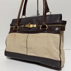 A.D.M.J. アクセソワレザートート チョコブラウン& カーキバックスキン 