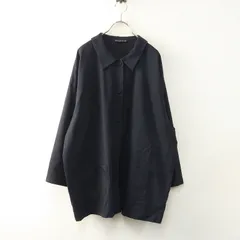 ミズイロインド mizuiro ind ウール ポケット ロングシャツ ｜ネイビー トップス ブラウス チュニック【2400014823189】