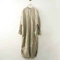 サマンサモスモス Samansa Mos2 リネンバンドカラー前開きワンピース F｜ベージュ トップス ストライプ【2400014828757】