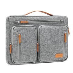 MOSISO 360 Protective Laptop Sleeve Case, 13-13.3 Inch, Compatible with MacBook Air/Pro 13/14/HP/Dell/Lenovo/Asus Laptops, with 5 Accessory Pockets and Belt