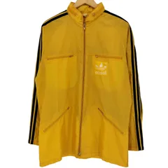 アディダス adidas 80s~90s 万国旗タグ トレフォイルロゴプリント スリーライン パッカブル 八の字ジップナイロンジャケット メンズ import：S 