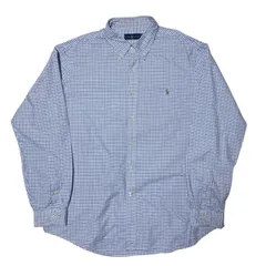 ポロラルフローレン ボタンダウン シャツ チェック カジュアル ビジネス 青 黒 白 ストライプ 2XL ポニー 刺繍ロゴ ワンポイント オーバーサイズ レディース ユニセックス メンズ 古着 長袖 CHM