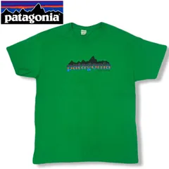 Patagonia パタゴニア USA製 M グリーン ロゴ Tシャツ アウトドア
