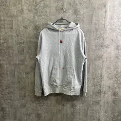 【Y-169】moz モズ パーカー グレー Lサイズ ワンポイント 刺繍 エルク スウェット フーディー メンズ レディースのサムネイル