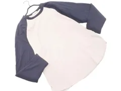 URBAN RESEARCH DOORS アーバンリサーチドアーズ ラグラン Tシャツ sizeL/紺ｘアイボリー ■◇ メンズ