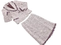 23区 モヘア混 ツイード セットアップ ジャケット スカート スーツ size38/紫 ◇■ レディース