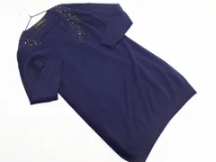 Jewel Changes ジュエルチェンジズ ユナイテッドアローズ ウール混 ラインストーン ニット ワンピース 紺 ◇■ レディースのサムネイル