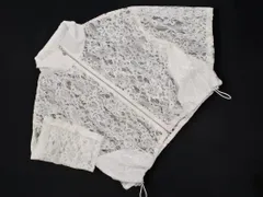 axes femme アクシーズファム 総レース ジップ 裾ドロスト カーディガン sizeF/白 ■◇ レディース