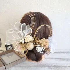 髪飾り＊成人式 卒業式 結婚式 ウェディング 振袖 袴 和装 前撮り~ボリュームリボン ダリア アップヘア シニヨン~グリーンサーモンピンク 緑 20本