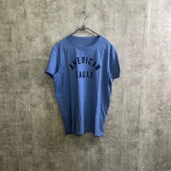 【Y-170】American Eagle ロゴTシャツ ブルー XL相当 ビッグサイズ 定番 人気カラー カジュアル 春夏 古着