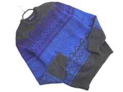 GAP ギャップ ウール混 総柄 ニット セーター sizeM/グレーｘ青 ◇■ メンズ