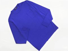 COMME CA MEN コムサメン ウール100% 胸ポケット ニット セーター 青 ◇■ メンズ