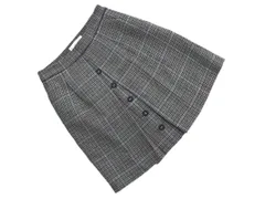 KUMIKYOKU 組曲 ウール100% 千鳥柄 チェック Aライン 台形 スカート sizeS1/グレーｘ黒 ◇■ レディース